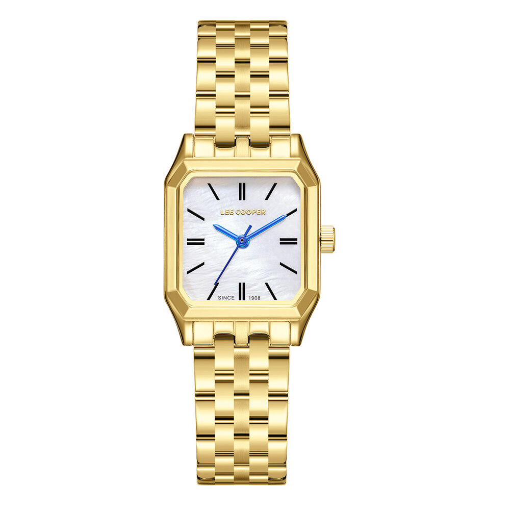 lc08120.120 Γυναικείο ρολόι Lee Cooper LC08120.120 με χρυσό μπρασελέ και λευκό φίλντισι καντράν