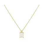 Χρυσό κολιέ Κ14 διακοσμημένο με παγιέτα και λευκά ζιργκόν