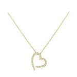 Χρυσό κολιέ Κ14 διακομημένο με καρδιά με ζιργκόν