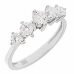 Λευκόχρυσο σειρέ δαχτυλίδι Κ14 με πέντε ζιργκόν πέτρες