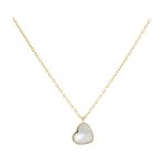 Χρυσό κολιέ Κ14 σε σχήμα καρδιά διακοσμημένο με φίλντισι