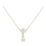 Χρυσό κολιέ Κ14 διακομημένο με ζιργκόν πέτρες