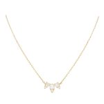 Χρυσό κολιέ Κ14 διακομημένο με ζιργκόν πέτρες σε σχέδιο δάκρυ