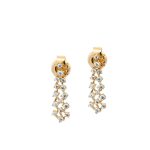 Κρεμαστά - καρφωτά χρυσά 14Κ σκουλαρίκια με ζιργκόν