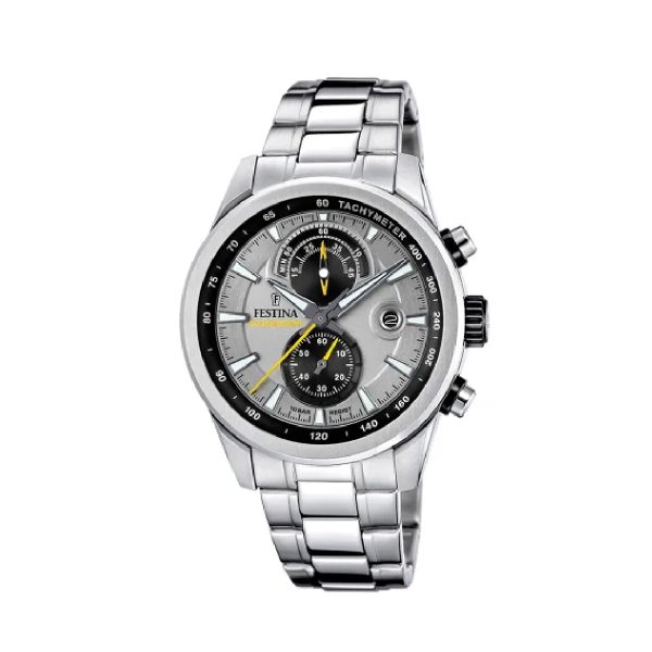 Ρολόι χρονογράφος Festina F20694/4 από ανοξείδωτο ατσάλι με γκρι καντράν