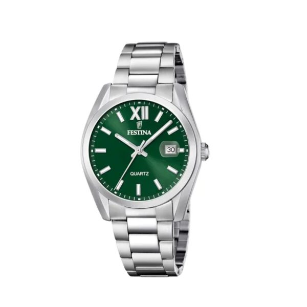 Ρολόι Festina F20707/8 από ανοξείδωτο ατσάλι με πράσινο καντράν