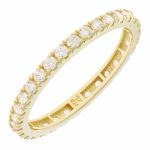 Χρυσό σειρέ ολόβερο δαχτυλίδι Κ14 με ζιργκόν πέτρες