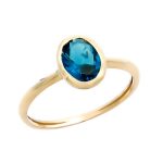 Χρυσό δαχτυλίδι Κ14 διακοσμημένο με μπλε ζιργκόν