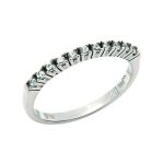 Λευκόχρυσο σειρέ δαχτυλίδι Κ14 με έντεκα ζιργκόν πέτρες