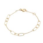 Χρυσό βραχιόλι Κ14 διακοσμημένο με οβάλ κρίκους