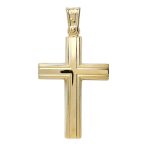 Χρυσός Σταυρός Κ14 απλός λουστρέ