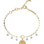 GUESS STEEL SEASHELL JUBB05134JWYGL Βραχιόλι Χρυσό Με Χρυσό Κοχύλι Και Κρεμαστά Σχέδια