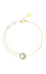 GUESS STEEL BLOOMING SUMMER JUBB05227JWYGAQL Βραχιόλι Χρυσό Με Σχέδιο Με Γαλάζιες Πέτρες