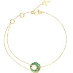 GUESS STEEL BLOOMING SUMMER JUBB05227JWYGGNL Βραχιόλι Χρυσό Με Σχέδιο Με Πράσινες Πέτρες