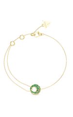GUESS STEEL BLOOMING SUMMER JUBB05227JWYGGNL Βραχιόλι Χρυσό Με Σχέδιο Με Πράσινες Πέτρες