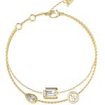 GUESS STEEL 4G LIGHT JUBB05237JWYGL Βραχιόλι Χρυσό Με Τρία Τσάρμς