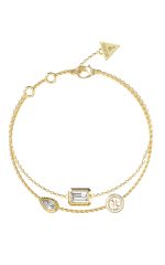 GUESS STEEL 4G LIGHT JUBB05237JWYGL Βραχιόλι Χρυσό Με Τρία Τσάρμς