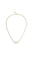 GUESS STEEL MON AMOUR JUBN04616JWYGT/U Κολιέ Χρυσό Με Διπλή Καρδιά