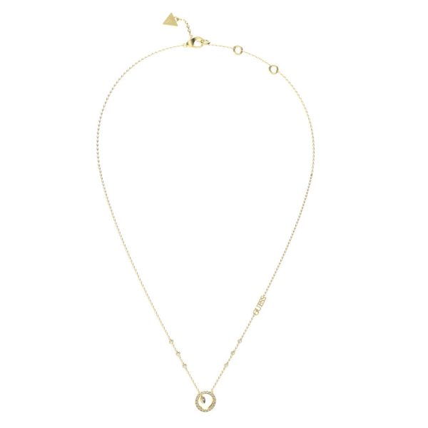 GUESS STEEL TINY DANCER JUBN04657JWYGT/U Κολιέ Χρυσό Με Σχέδιο Και Λογότυπο