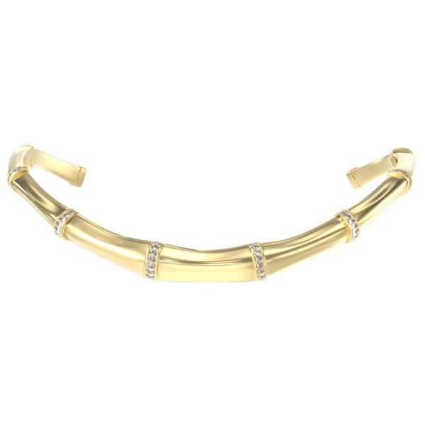 GUESS STEEL BAMBOO JUBN05159JWYGT/U Κολιέ Χρυσό Με Πέτρες