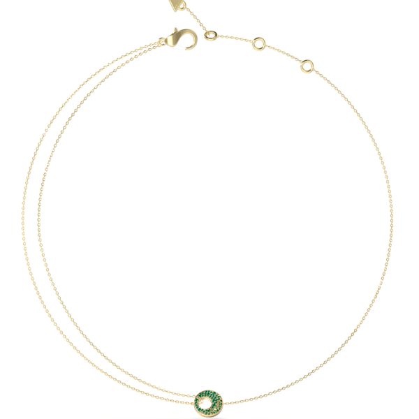 GUESS STEEL BLOOMING SUMMER JUBN05226JWYGGNT/U Κολιέ Χρυσό Με Πράσινες Πέτρες