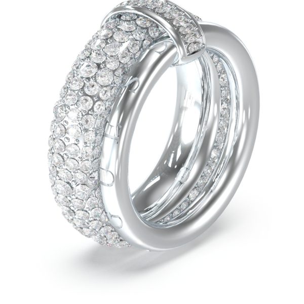 GUESS STEEL FABULOUS ME JUBR05198JWRH-No.56 Δαχτυλίδι Ασημένιο Με Πέτρες