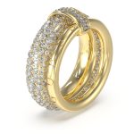 GUESS STEEL FABULOUS ME JUBR05198JWYG-No.54 Δαχτυλίδι Χρυσό Με Πέτρες