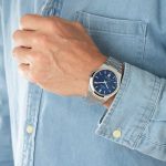 Ρολόι Festina F20051/4 ελβετικό με λευκό μπρασελέ και μπλε καντράν