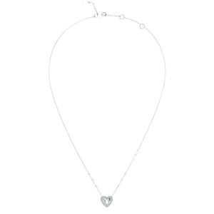 GUESS STEEL BELOVED JUBN05018JWRHT/U Κολιέ Ασημένιο Με Καρδιά Με Πέτρες