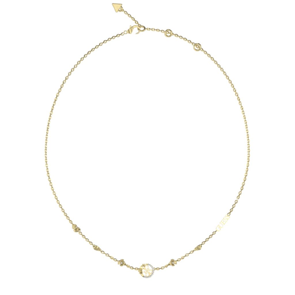 GUESS STEEL 4 LOVE JUBN05038JWYGT/U Κολιέ Χρυσό Με Λουλούδια