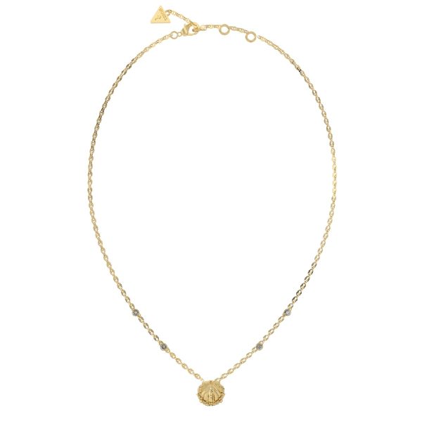 GUESS STEEL SEASHELL JUBN05135JWYGT/U Κολιέ Χρυσό Με Μικρό Κοχύλι Και Πέτρες