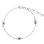 Ασημένιο βραχιόλι διακοσμημένο με τρία ματάκια