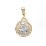 Κρεμαστό Παναγίτσα από χρυσό 9Κ δίχρωμο σχέδιο δάκρυ