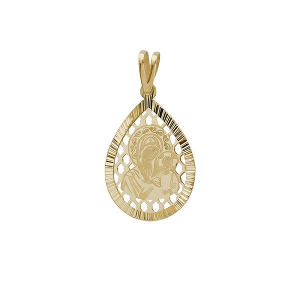 Κρεμαστό Παναγίτσα από χρυσό 9Κ σε σχέδιο δάκρυ