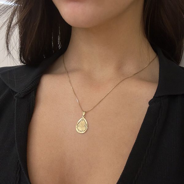 Κρεμαστό Παναγίτσα από χρυσό 9Κ σε σχέδιο δάκρυ