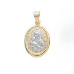 Κρεμαστό Παναγίτσα από χρυσό 9Κ δίχρωμο οβάλ