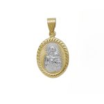 Κρεμαστό Παναγίτσα από χρυσό 9Κ δίχρωμο οβάλ