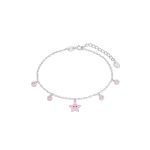 Ασημένιο βραχιόλι Marea με ροζ αστέρι και ροζ ζιργκόν