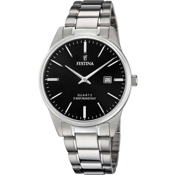 Ρολόι Festina F20511/4 από ανοξείδωτο ατσάλι με μαύρο καντράν