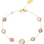 GUESS STEEL PETRA JUBB05099JWYGFCL Βραχιόλι Χρυσό Με Σχέδιο Και Ροζ Πέτρες