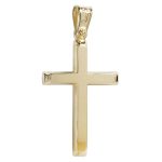 Χρυσός Σταυρός Κ14 απλός λεπτός λουστρέ