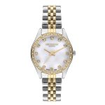 Γυναικείο ρολόι Lee Cooper LC07818.220 με δίχρωμο μπρασελέ και λευκό καντράν