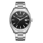 Ανδρικό ρολόι Lee Cooper LC08007.350 με ασημί μπρασελέ και μαύρο καντράν