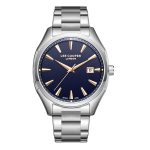 Ανδρικό ρολόι Lee Cooper LC08007.390 με ασημί μπρασελέ και μπλε καντράν
