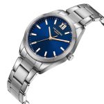 Ανδρικό ρολόι Lee Cooper LC08015.390 με ασημί μπρασελέ και μπλε καντράν