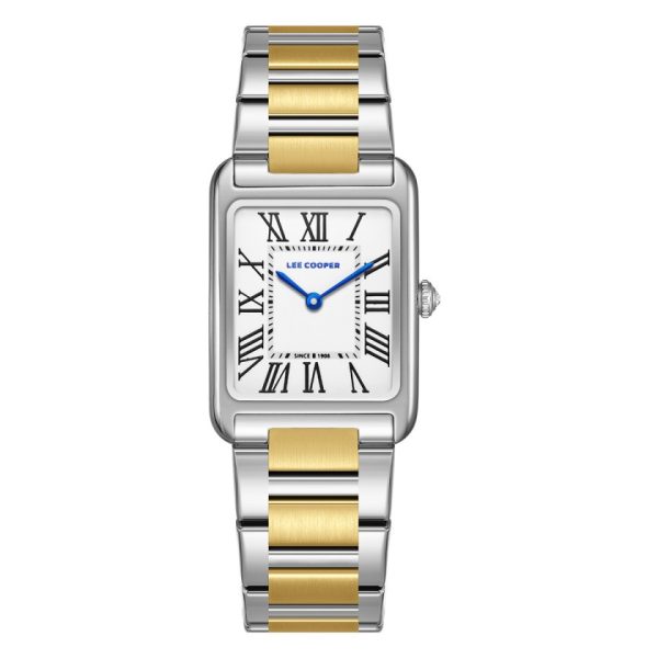 Γυναικείο ρολόι Lee Cooper LC08083.230 με δίχρωμο μπρασελέ και λευκό καντράν