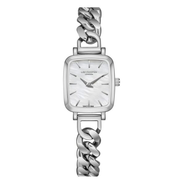 Γυναικείο ρολόι Lee Cooper LC08130.320 με ασημί μπρασελέ και λευκό φίλντισι καντράν