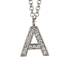 Ασημένιο 925 κολιέ με μονόγραμμα με ζιργκόν πέτρες