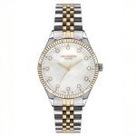 Γυναικείο ρολόι Lee Cooper LC07310.220 με δίχρωμο μπρασελέ και λευκό φίλντισι καντράν