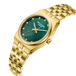 Γυναικείο ρολόι Lee Cooper LC08204.170 με χρυσό μπρασελέ και πράσινο καντράν